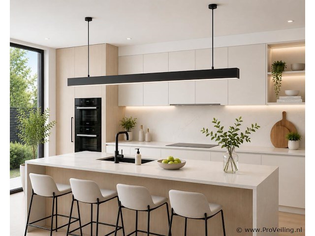 5 x led lineaire hanglamp 40w – 3cct instelbaar - zwart – innova3-40 3cct - afbeelding 1 van  5