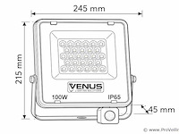 5 x led schijnwerper 100w met bewegingssensor – 4000k neutraal wit – ip65 – flag-100 - afbeelding 4 van  5