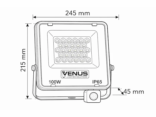5 x led schijnwerper 100w met bewegingssensor – 4000k neutraal wit – ip65 – flag-100 - afbeelding 4 van  5