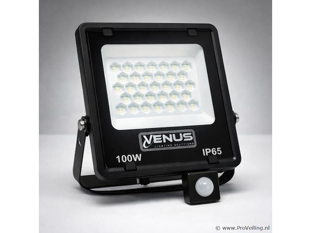 5 x led schijnwerper 100w met bewegingssensor – 6500k koud wit – ip65 – flag-100 - afbeelding 5 van  5