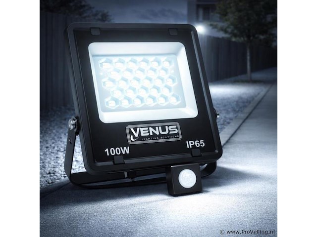 5 x led schijnwerper 100w – met sensor – 6500kkoud wit – ip65 waterdicht - afbeelding 1 van  5