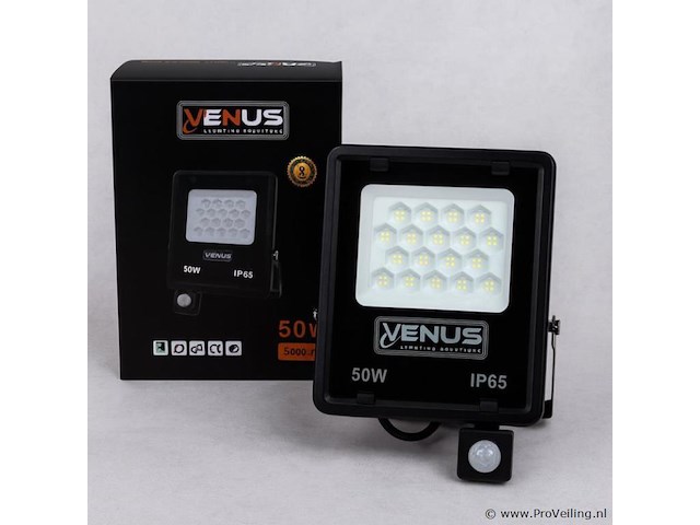 5 x led schijnwerper 50w met bewegingssensor – 4000k neutraal wit – ip65 – flag-50 - afbeelding 5 van  5