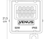 5 x led schijnwerper 50w met bewegingssensor – 6500k koud wit – ip65 – flag-50 - afbeelding 4 van  5