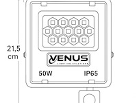 5 x led schijnwerper 50w met bewegingssensor – 6500k koud wit – ip65 – flag-50 - afbeelding 4 van  5