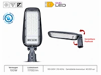 5 x led straatlamp 100w – 6400k koud wit - grijs – ip65 – florida-100