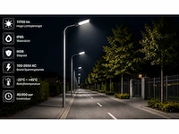 5 x led straatlamp 100w – 6400k koud wit - grijs – ip65 – florida-100 - afbeelding 2 van  3