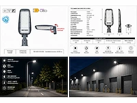 5 x led straatlamp 100w – 6400k koud wit - grijs – ip65 – florida-100 - afbeelding 3 van  3
