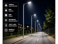 5 x led straatlamp 150w – 6400k koud wit - grijs – ip65 – florida-150 - afbeelding 3 van  5