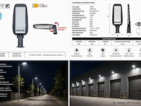 5 x led straatlamp 200w – 6400k koud wit - grijs – ip65 – florida-200 - afbeelding 5 van  5