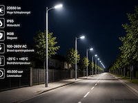 5 x led straatlamp 200w – 6400k koud wit - grijs – ip65 – florida-200 - afbeelding 3 van  5