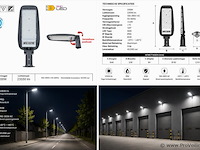 5 x led straatlamp 200w – 6400k koud wit - grijs – ip65 – florida-200 - afbeelding 5 van  5