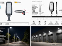 5 x led straatlamp 200w – 6400k koud wit - grijs – ip65 – florida-200 - afbeelding 5 van  5