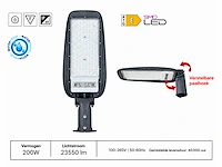 5 x led straatlamp 200w – 6400k koud wit - grijs – ip65 – florida-200