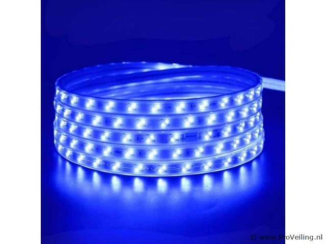 5 x led strip – 25 meter – 10w/m – blauw & koud wit – ip65 waterdicht - afbeelding 2 van  5