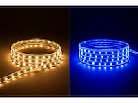 5 x led strip – 25 meter – 10w/m – blauw & warm wit – ip65 waterdicht