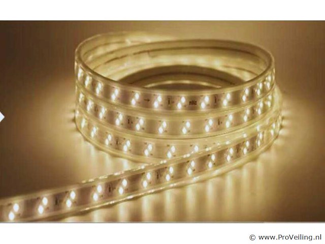 5 x led strip – 25 meter – 10w/m – wit & warm wit – ip65 waterdicht - afbeelding 3 van  5