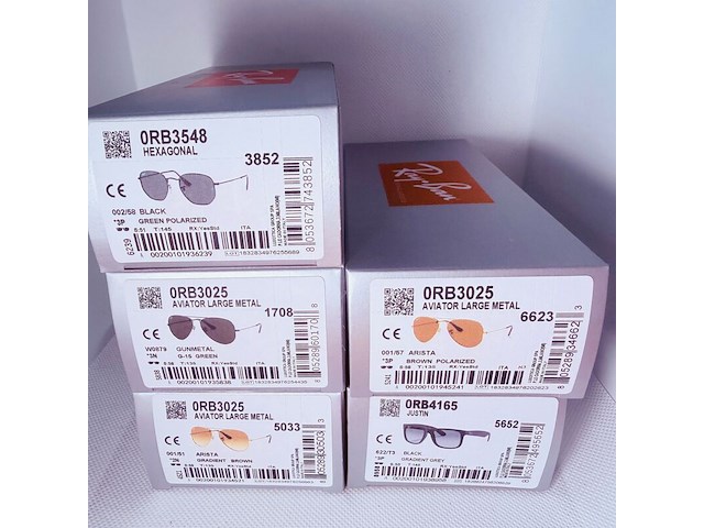 5 x rayban polarized zonnebrillen - aviator, hexagonal, justin - afbeelding 1 van  9