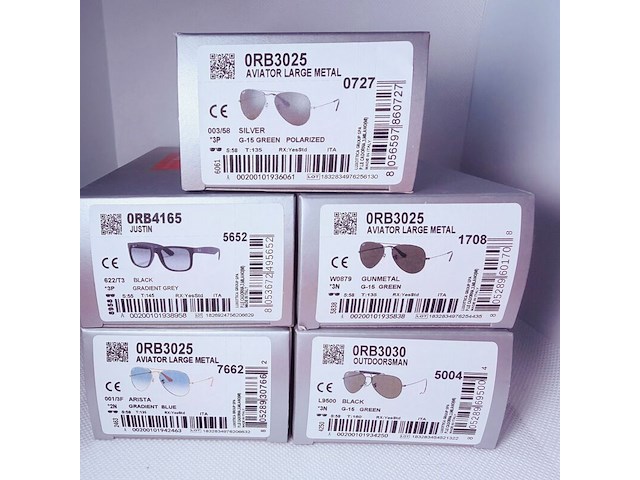 5 x rayban polarized zonnebrillen - aviator, outdoorsman, justin - afbeelding 1 van  7