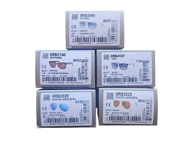 5 x rayban zonnebrillen - aviator, colonel, chris, erika color mix - afbeelding 5 van  6