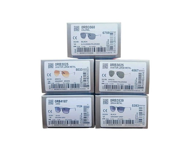 5 x rayban zonnebrillen - aviator, colonel, chris, erika metal - afbeelding 1 van  9