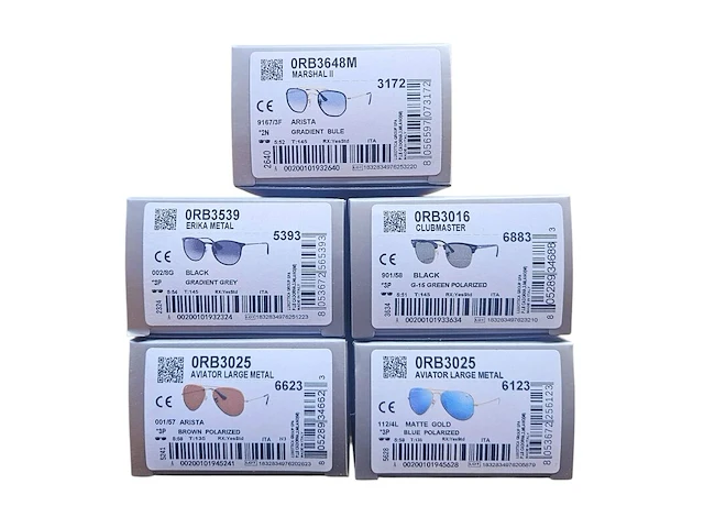 5 x rayban zonnebrillen - aviator, marshal ii, clubmaster, erika color mix - afbeelding 3 van  7