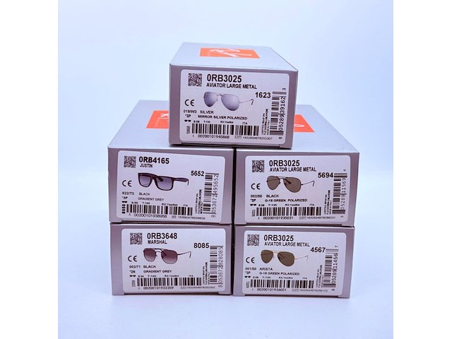 5 x rayban zonnebrillen - aviator, marshall, justin etc. - afbeelding 1 van  12