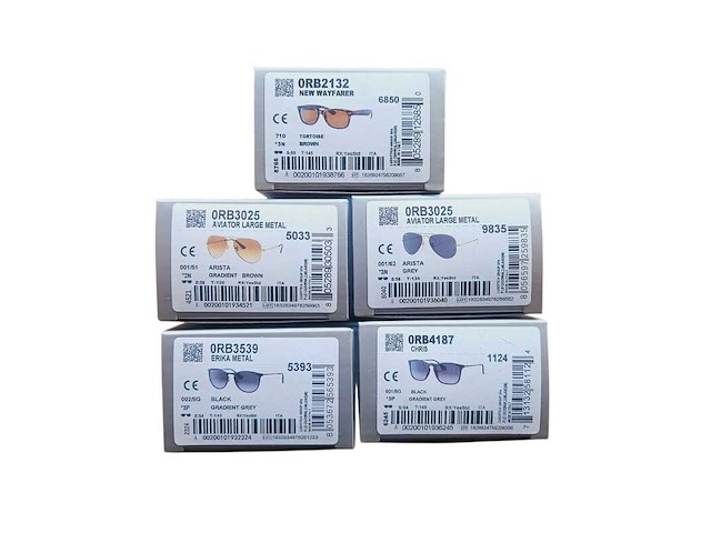 5 x rayban zonnebrillen - aviator, new wayfarer, chris, erika metal etc… - afbeelding 1 van  7