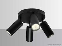 5 x ronde opbouwspot – 4 x gu10 – draaibare spots – zwart - afbeelding 2 van  6