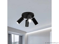 5 x ronde opbouwspot – 4 x gu10 – draaibare spots – zwart - afbeelding 3 van  6