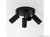 5 x ronde opbouwspot – 4 x gu10 – draaibare spots – zwart - afbeelding 6 van  6