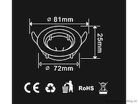 50 x downlight fitting – draaibaar – gu10 – wit – ip20 - afbeelding 4 van  5
