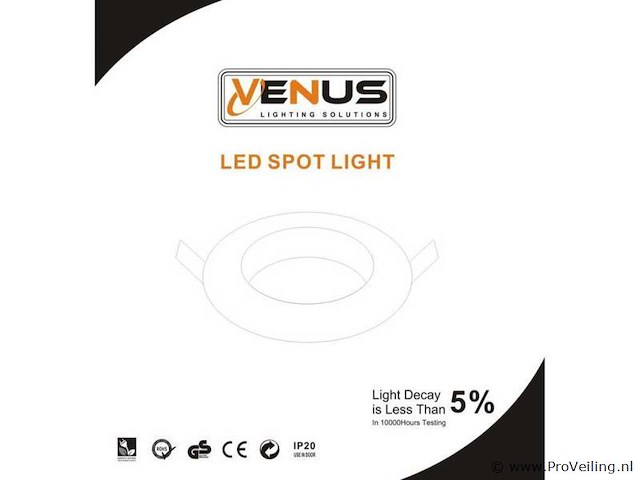 50 x downlight fitting – draaibaar – gu10 – zilver – ip20 - afbeelding 5 van  5