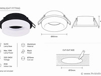 50 x downlight fitting – gu10 – zwart – ø70mm – ip20 – kadife - afbeelding 3 van  5