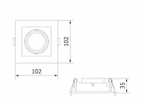 50 x gt square 1.0 design inbouwspots zwart - afbeelding 3 van  6