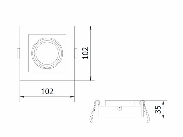 50 x gt square 1.0 design inbouwspots zwart - afbeelding 5 van  8