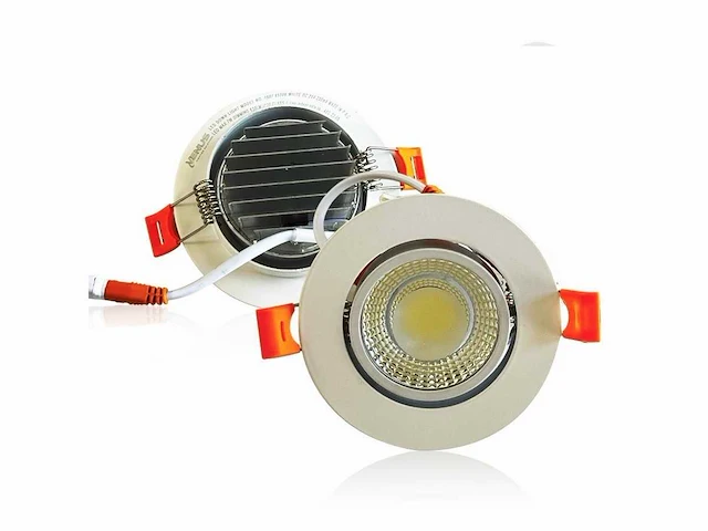 50 x inbouw led downlight – 7w – draaibaar – 6500k koud wit - afbeelding 1 van  6