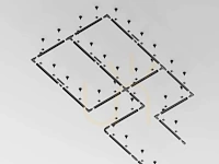50 x intec 3-fase spanningsrail ophangset zwart