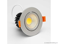 50 x led downlight – 7w – draaibaar – 3000k warm – zilver - afbeelding 1 van  5