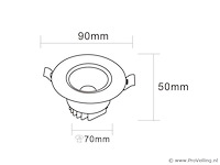 50 x led downlight – 7w – draaibaar – 3000k warm – zilver - afbeelding 3 van  5