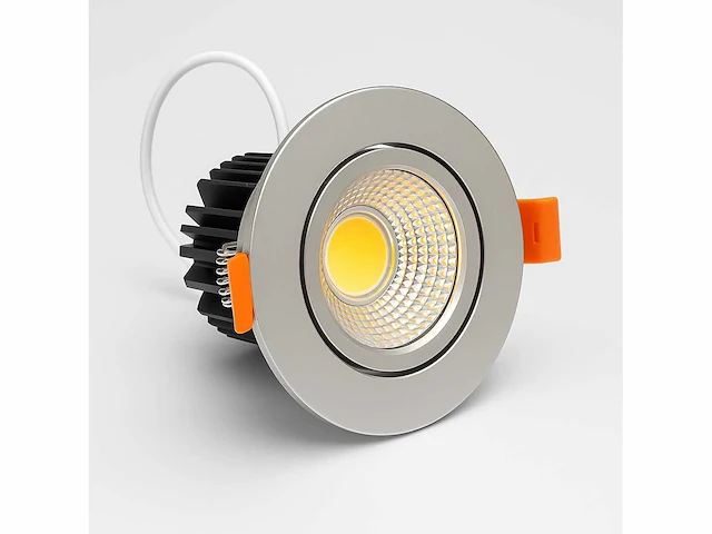 50 x led downlight – 7w – draaibaar – 3000k warm – zilver - afbeelding 1 van  5
