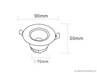50 x led downlight – 7w – draaibaar – 6500k koud wit – zilver - afbeelding 4 van  4