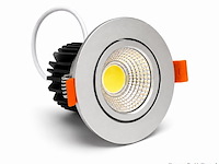 50 x led downlight – 7w – draaibaar – dimbaar – 3000k warm – zilver - afbeelding 2 van  4