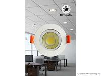 50 x led downlight – 7w – draaibaar – dimbaar – 6500k koud wit – wit - afbeelding 1 van  5