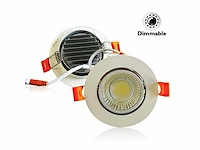 50 x led downlight – 7w – draaibaar – dimbaar – 6500k koud wit – wit - afbeelding 2 van  5