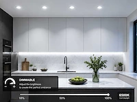 50 x led downlight – 7w – draaibaar – dimbaar – 6500k koud wit – zilver
