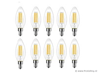 50 x led filament lamp c35 – 6w – e14 – dimbaar – 2700k warm wit - afbeelding 3 van  3