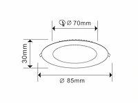 50 x led paneel – rond inbouw – 5w – 6500k koud wit – ip20 - afbeelding 1 van  4