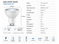 50 x led spot gu10 – 6w – 6400k koud wit – ip20 - afbeelding 3 van  4