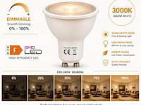 50 x led spot gu10 – 6w – dimbaar – 3000k warm wit – ip20 - afbeelding 1 van  4