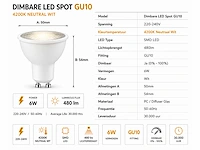 50 x led spot gu10 – 6w – dimbaar – 4200k neutraal wit – ip20 - afbeelding 3 van  4